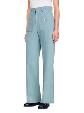 Eliam Faded High Rise Wide Leg Jeans in Blue Jean